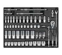 Sealey 55 Piece Combination Drive Socket Set in Module Tray