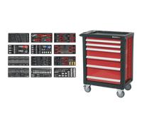 Sealey 6 Drawer Roller Cabinet and 298 Piece Hand Tool Kit Black / Red