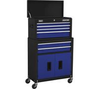 Sealey 6 Drawer Top Chest and Tool Roller Cabinet Combination Black / Blue