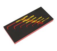 Sealey TBTE05 Hex Key Set With Tool Tray 6Pc - Vde Approved