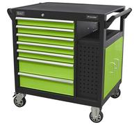 Sealey 7 Drawer Roller Cabinet Workstation Black / Green