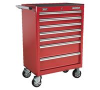 Rollcab 7 Drawer with Ball-Bearing Slides - Red