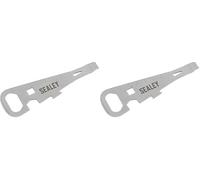 Sealey 7-in-1 Paint Can Opener Multi-Tool, Can Opener, Bottle Opener, Ruler, Nail Puller, 8mm Nut Wrench, 13mm Hex Wrench, Screwdriver - CO71 (Pack of 2)