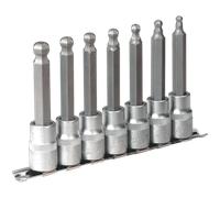 Sealey 7 Piece 1/2" Drive Ball End Long Hexagon Socket Bit Set Metric