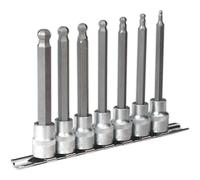 Sealey 7 Piece 3/8" Drive Ball End Hexagon Socket Bit Set Metric 3/8" 100mm