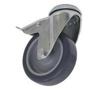 Sealey 75mm Castor Wheel Bolt Hole Swivel With Total Lock Black Scw275Sbl