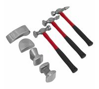 Sealey 7Pc Car Auto Body Panel Repair Tool With FibreGlass Red & Black