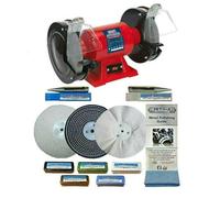 Sealey 8" 600W Bench Grinder Polisher with Pro-Max 8" Metal Polishing Kit
