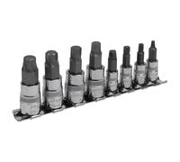 Sealey 8 Piece 1/4" and 3/8" Drive Lock On Hexagon Socket Bit Set Metric Combination