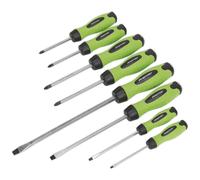 Sealey HV002 Screwdriver Set 8Pc Hammer-Thru Hi-Vis Green