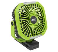 Sealey 8" Portable Clip Fan with Worklight - SCF8WL, Green