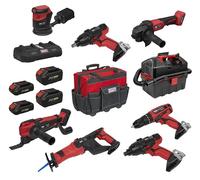 Sealey CP20VCOMBO4 8 x 20V Cordless Tool Combo - 4 Batteries
