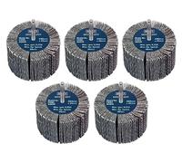 Sealey Ø80 x 40mm Abrasive Flap Wheel Ø6mm Shaft 40Grit Pack of 5 - FW8040405