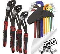 Sealey 9 Pcs Anti-Slip Ball End Hex Key Set & 3 Pcs Water Pump Pliers Set +CP