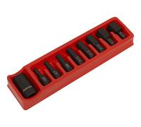 Sealey 9 Piece 1/2" Drive Impact Bit Holder and Hexagon Screwdriver Bit Set 1/2"