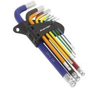 Sealey Premier 9pc Anti-Slip Long Ball-End Allen Key Hex Set - Imperial - AK7197