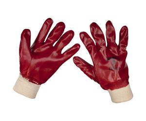 Sealey 9106L/12 Worksafe PVC Knit Wrist Gloves, Large - Pack of 12 Pairs