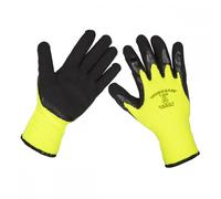 Sealey Thermal Super Grip Gloves Black / Yellow L Pack of 1