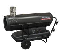 Sealey 170,000Btu/hr Indirect Space Warmer Kerosene/Diesel Heater with Wheels - ABI1700, Black
