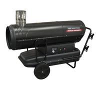 Sealey 170,000Btu/hr Indirect Space Warmer Kerosene/Diesel Heater with Wheels - ABI1700, Black