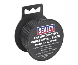 Sealey AC1704B Automotive Cable Thick Wall 17A 4M Black