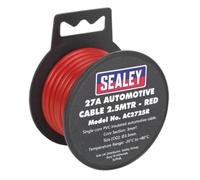 Sealey AC2725R Automotive Cable Thick Wall 27A 2.5M Red