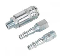 Sealey 3 Piece 1/4" BSP Air Tool Coupling Kit 1/4" BSP Pack of 3