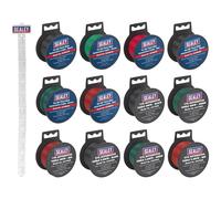 Sealey Automotive Cable Set Clip Strip Deal – 12 Piece Wiring Spool Set with Storage Hanger