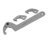 Sealey SMC2M Adjustable C Spanner - Hook & Pin Wrench Set 4Pc 32-76Mm