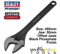 Sealey Adjustable Wrench 450mm Jaw Capacity 50mm Pipe Spanner Tool Premier