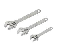 Sealey Adjustable Wrench Set 3pc 150, 200 & 250mm Chrome Plated Finish S0448