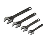 Sealey Adjustable Wrench Set 4pc Jaw Capacity 19 24 27 34mm Black AK9567