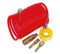 Sealey Ahk03 Air Hose Kit 5Mtr X ?5Mm Pu Coiled with Connectors