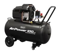 Sealey Air Compressor 100L V-Twin Oil Free Direct Drive 3hp 230V SAC10002