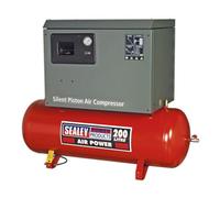 Sealey Air Compressor 200L Belt Drive 3Hp With Cast Cylinders Low Noise Sac2203Bln