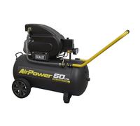 Sealey Air Compressor 2hp 50L Direct Drive 110V Portable Workshop Vehicle Site