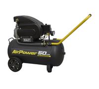 Sealey Air Compressor 50l Direct Drive 2hp Heavy Duty Induction Motor
