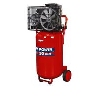 Sealey Air Compressor 90L Belt Drive Vertical 3Hp 145Psi 10 Bar Red Sac1903B