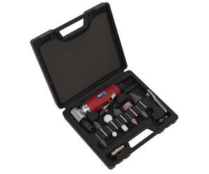 Sealey Air Die Grinder Angle Kit With Low Noise Air Exhaust 15 Pieces Gsa675
