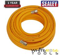 Sealey Air Hose Bore Hybrid High Visibility 1/4" BSP Unions 10m x 10mm
