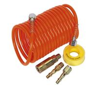 Sealey Air Hose Kit 5M X 5mm Pe Coiled With Connectors