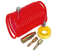 Sealey AHK03 Air Hose Kit 5M X Ø5Mm Pe Coiled With Connectors