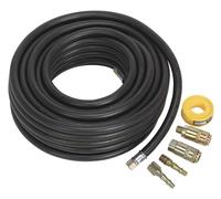 Sealey Air Hose Kit with Connectors 15m x 8mm