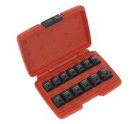 Sealey Air Impact Low Profile Stubby Socket Set 13 Piece 1/2" D Metric 10-24mm