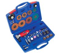 Sealey Air Right Angle Die Grinder Sander Kit 42 PCs With Sanding Roll Pads Case