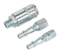 Sealey Air Tool Coupling Kit AC60 - 1/4" BSP - Pack of 3