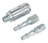 Sealey Air Tool Coupling Kit AC60 - 1/4" BSP - Pack of 3