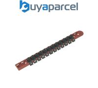 Sealey AK1412 Premier Socket Retaining Rail with 12 Clips 1/4"Sq Drive