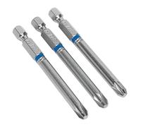 Sealey Ak210515 Power Tool Bits Pozi #3 Colour Coded S2 75Mm 3Pc