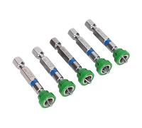 Sealey Magnetic Screw Holding Pozi Screwdriver Bit PZ2 50mm Pack of 5